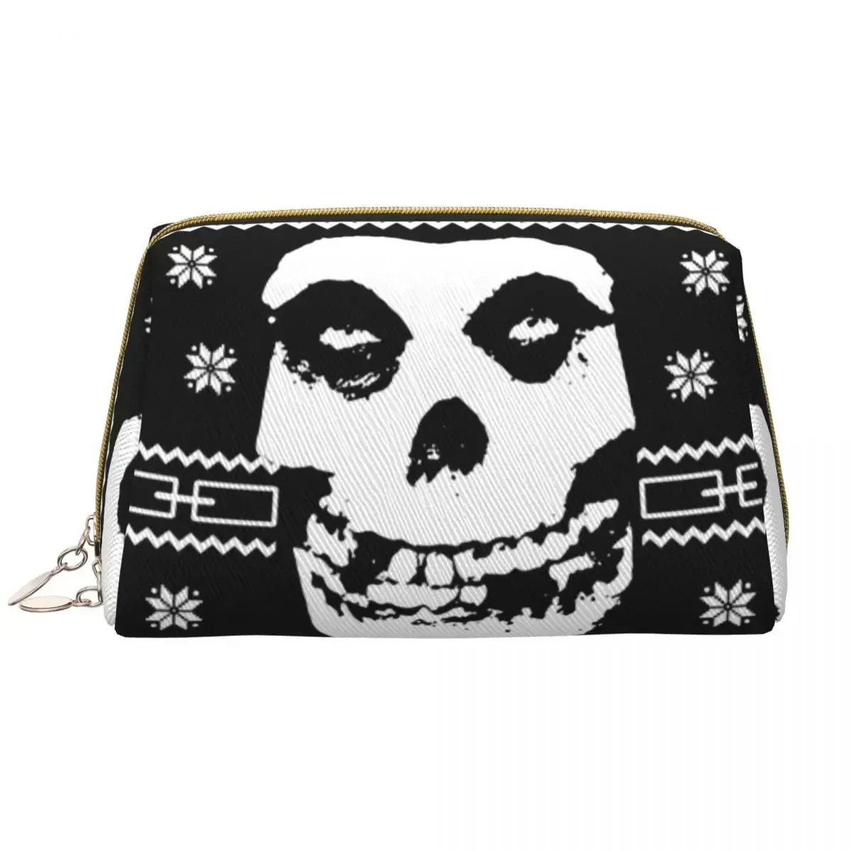 

Custom Punk Rock Band Misfits Travel Cosmetic Bag Women Makeup Toiletry Organizer Ladies Beauty Storage Dopp Kit