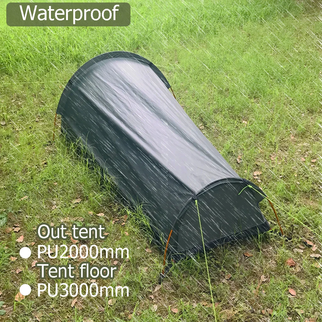 Campingzelt für 1 Person, Ultraleichtes Einzelnetz-Bivy-Zelt, Wasserdichtes Schlafzelt für Camping, Wandern und Backpacking – Detail 7