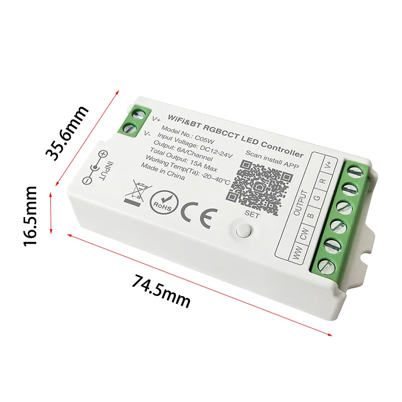 Imagem -05 - Controlador Led Tuya Wifi Smart Strip Aplicativo de Controle de Voz bt 2.4g Controle Remoto rf Rgb Rgbw Cct dc 1224v Alexa Google Home