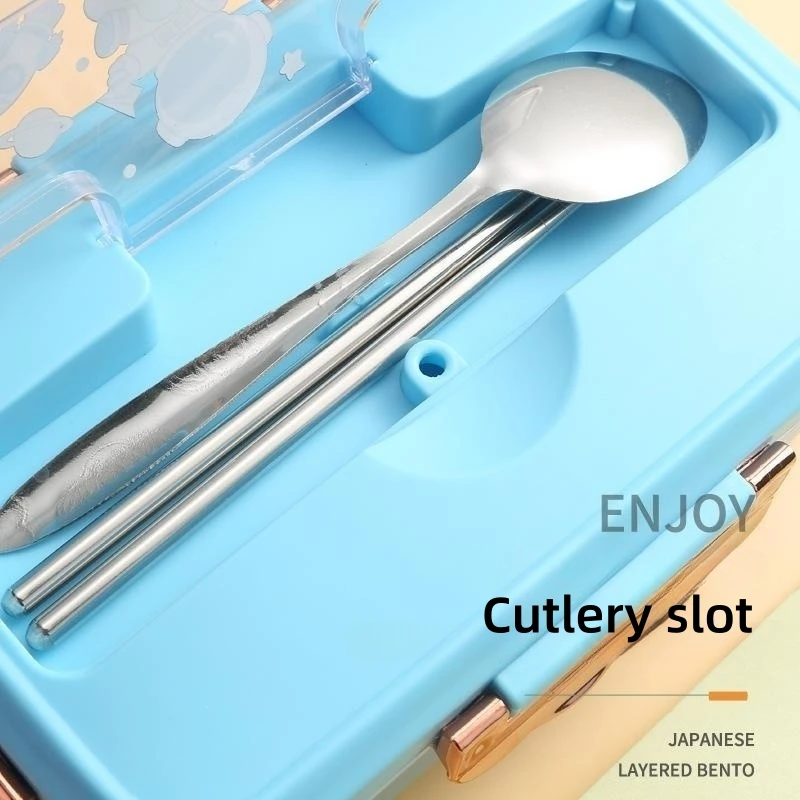 JUSTINLAU Bento Lunch Box Lunch Container for Kids Food Storage Containers Microwave Oven Heating Partitioned Lunch Box - view 4