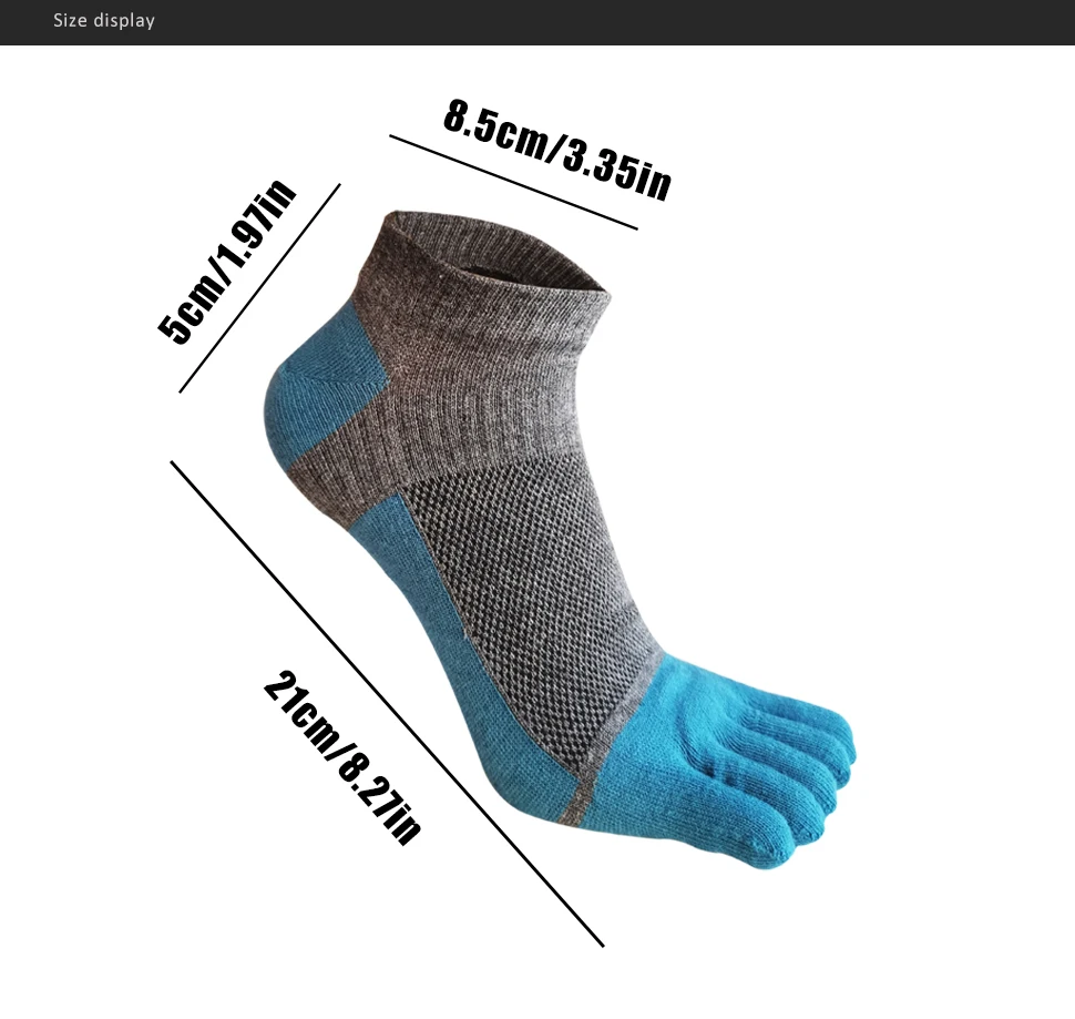 1/5 Paar Sommer-Zehensöckchen aus Baumwolle, buntes Netz, atmungsaktiv, flacher Mund, schweißabsorbierend, Deodorant, No Show 5-Finger-Socken – Detail 2
