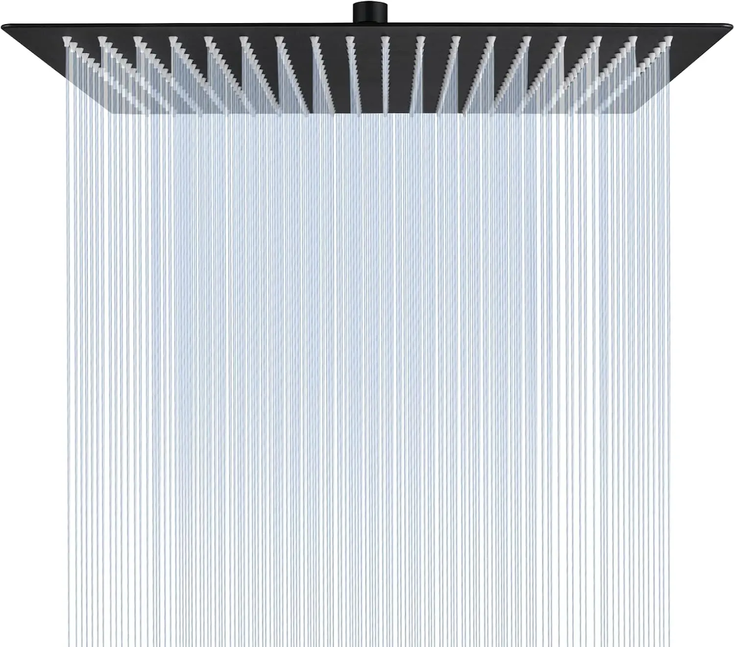 

Ultra-Thin Matt Black Square Stainless Steel Rain Shower Head High Flow Pressure for Apartment Hotels Toilet Includes Shower Arm