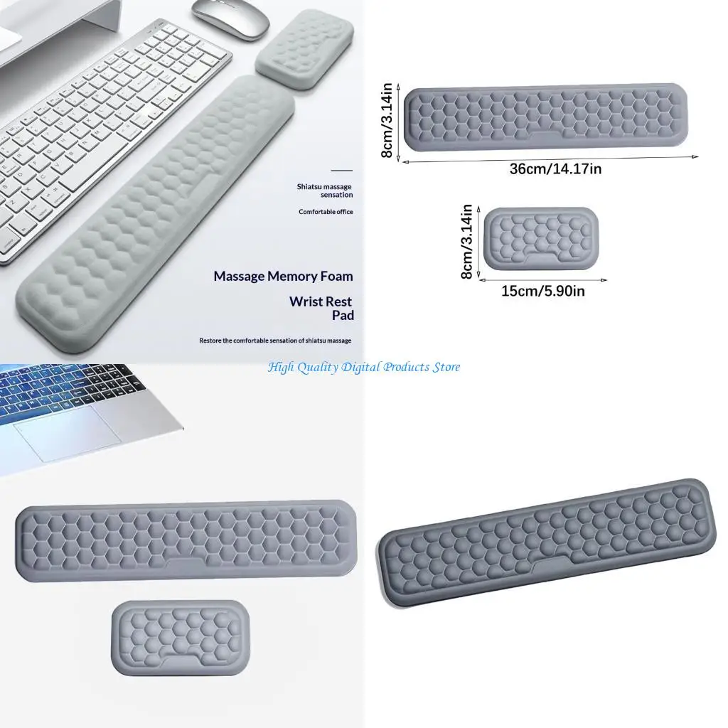 

U2JE Soft Ergonomic Silicone Filling NonSlip Bottom Surfaces Keyboards Mouse Pad