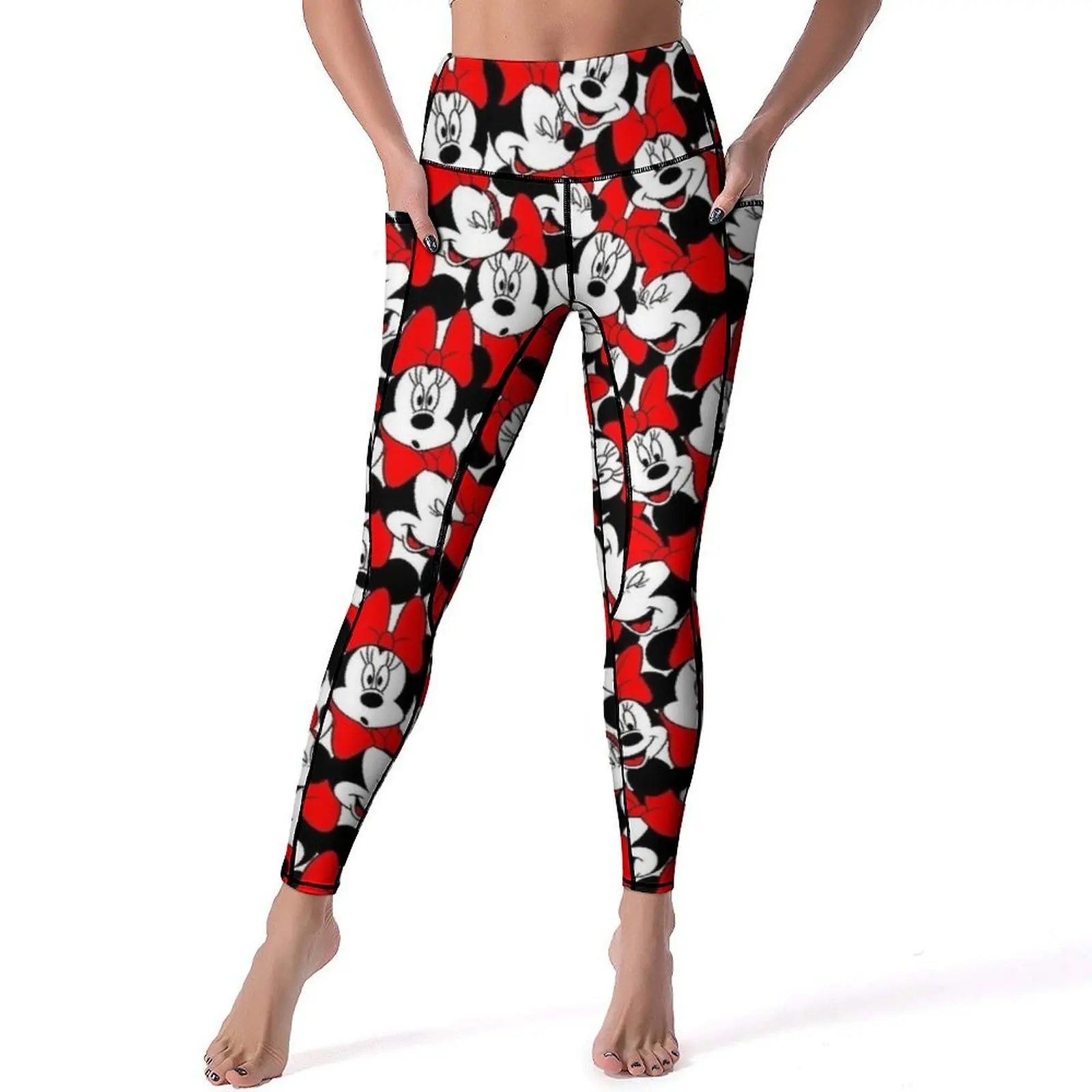 Molte volti di Minnie Mouse Leggings Pantaloni da yoga push up sexy Leggins elastici casual Collant sportivi da corsa con grafica da donna