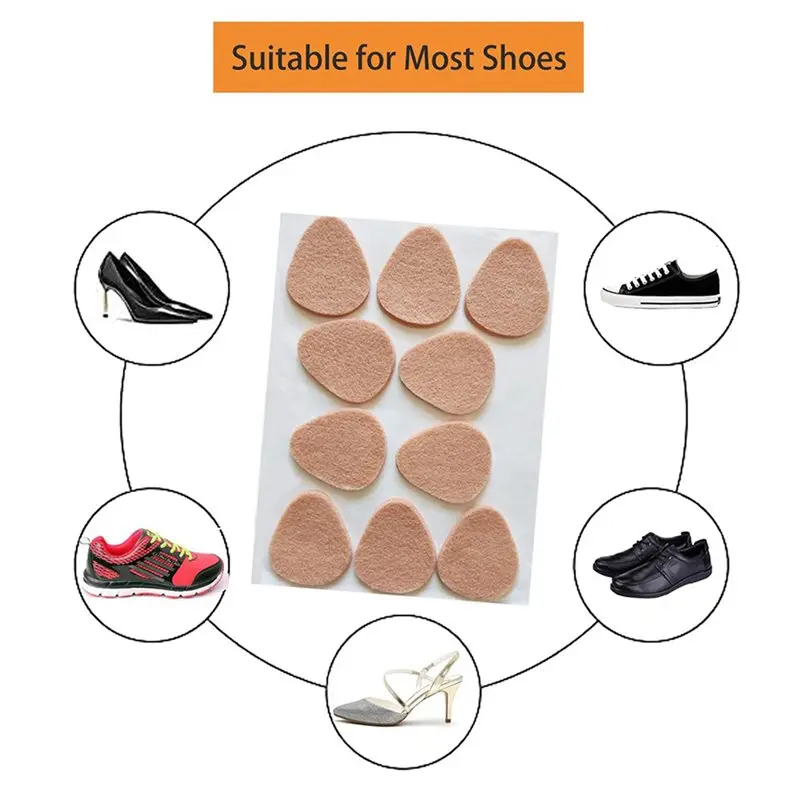 ABUM-Metatarsal Pads For Women And Men, Felt Ball Of Foot Cushion Pads Cushion Pads, Foot Pads For Sole Support, 60 Pack