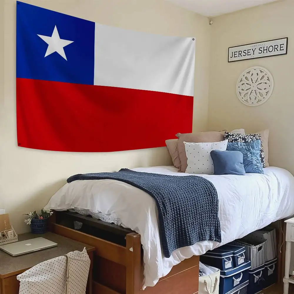Chile-Flagge, Banner, Vier-Loch-Flagge, Polyester, Outdoor-Dekoration, Raumästhetik