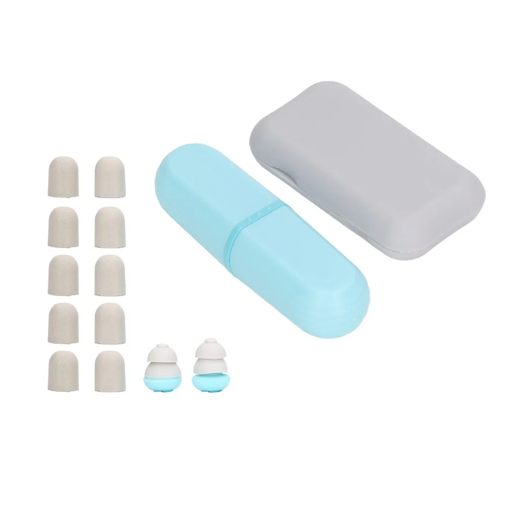 PP Noise Reduction Earplugs Blue Silicone Earplugs Length 27mm Sound Isolation Earplugs Sleeping Earplugs For Study