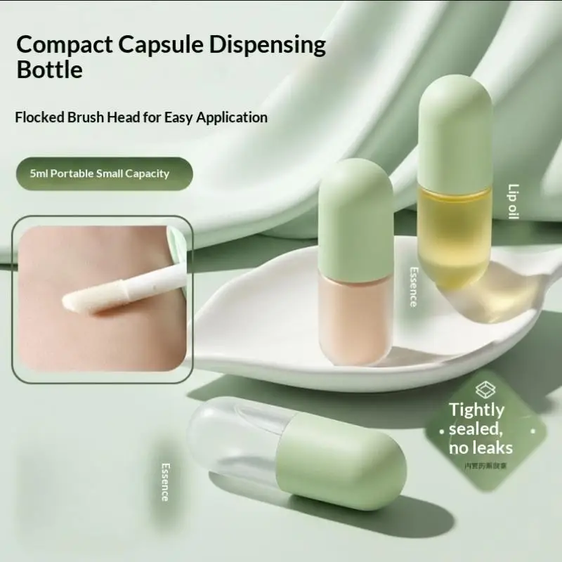 

Набор из 4/6 шт. пустых многоразовых флаконов по 5 мл для жидкой тональной основы с кисточкой-аппликатором, дорожные мини-контейнеры для косметики