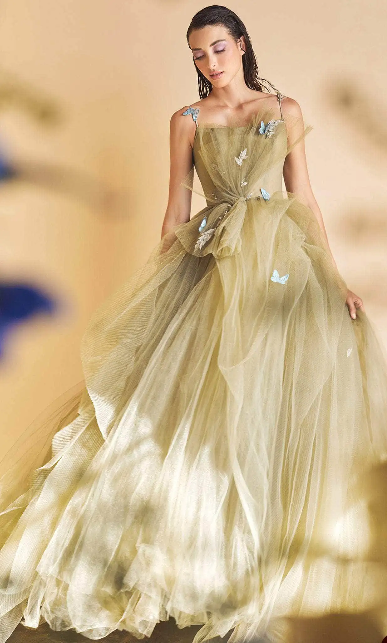 Lindo vestidos de noite cinta de espaguete sem mangas rendas até apliques frisado vestido formal personalizado