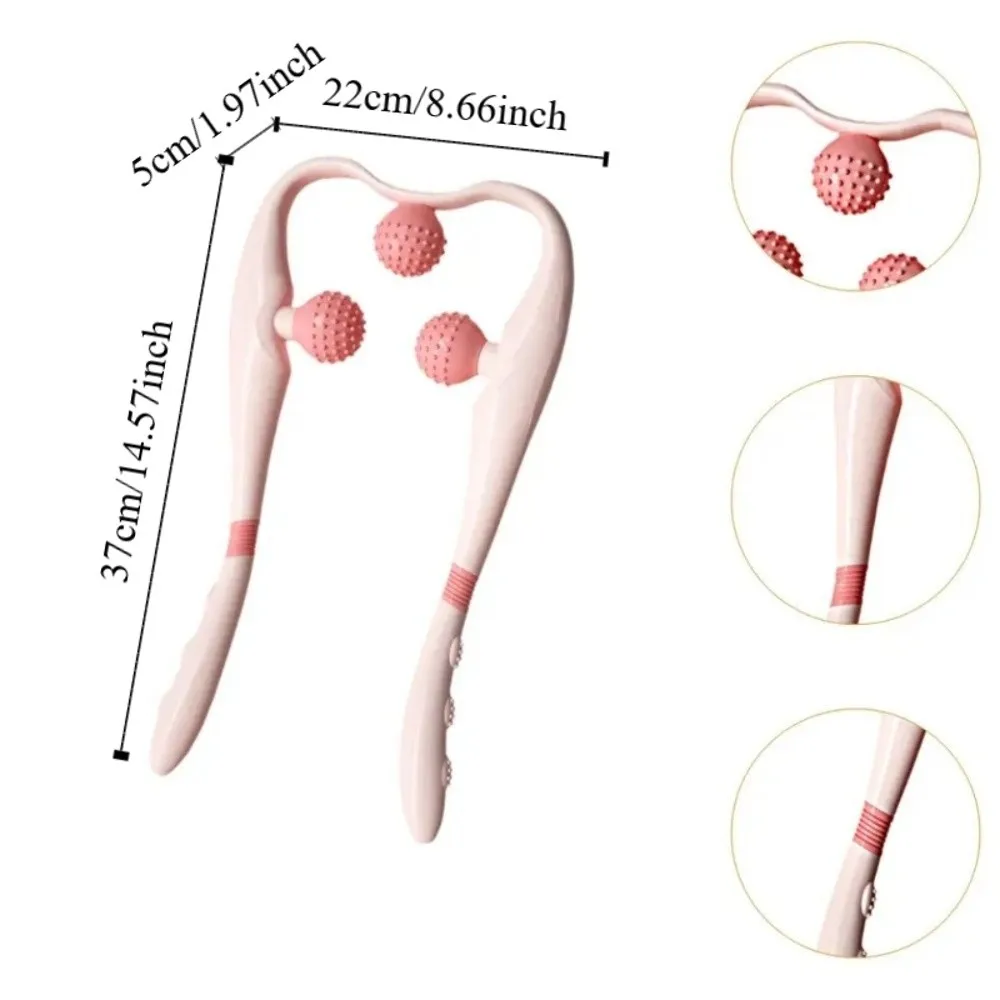 أداة تدليك عنق الرحم الاهتزازية تعديل ثلاثي المستويات مقبض ممتد مدلك الرقبة الأسطوانة كرات ثلاثية مريحة #6
