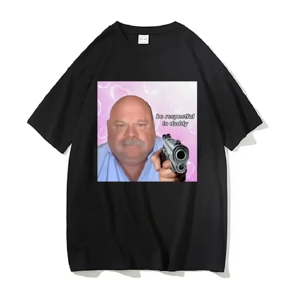Camiseta Bertram Be Respectful To Daddy, camisetas divertidas para mujer, ropa informal holgada y divertida con cuello redondo, moda Y2K, ropa blanca y negra
