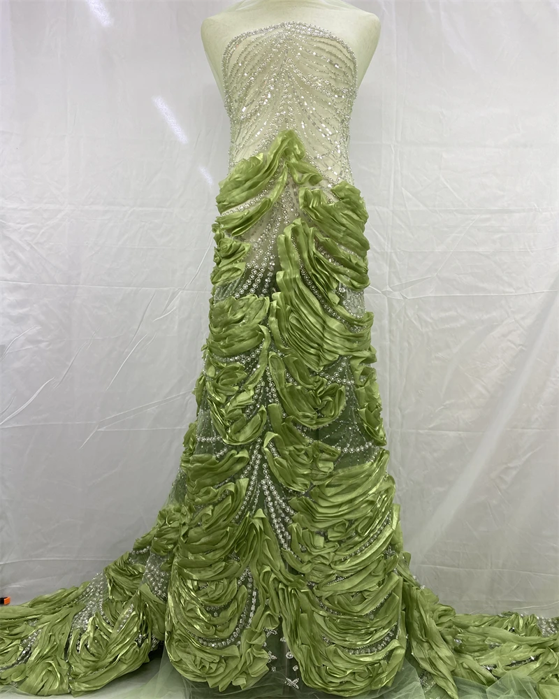 ผ้าลูกปัดคุณภาพสูง ผ้าปักเลื่อมหรูหราสไตล์แอฟริกันล่าสุด ผ้าปักลายเจ้าบ่าว ผ้าลูกไม้ฝรั่งเศสสำหรับตัดเย็บชุดแต่งงาน