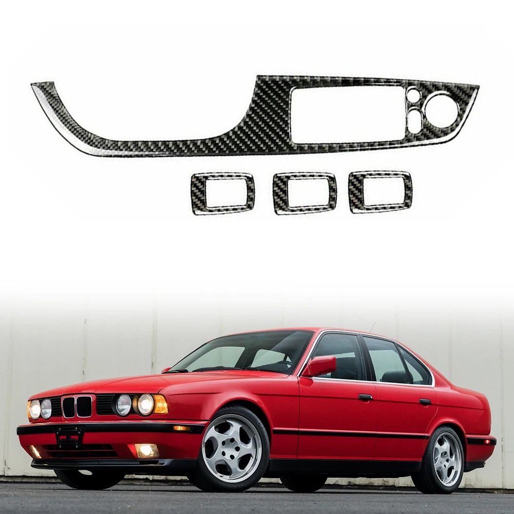 

4pcs Carbon Fiber Door Glass Switch Button Covers for BMW 3 Series E90 2005 2012 Model with Rust Resistant Waterproof Coating