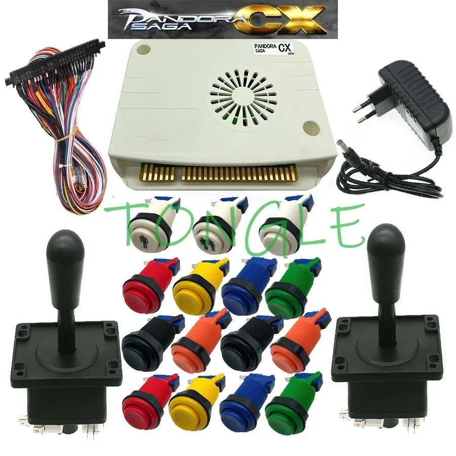 Arcade Jamma Game HAPP DIY Kit with New 3D Pandora Saga CX 2800 In 1 Button Joystick 3P 4P Family Console Save Game High Score