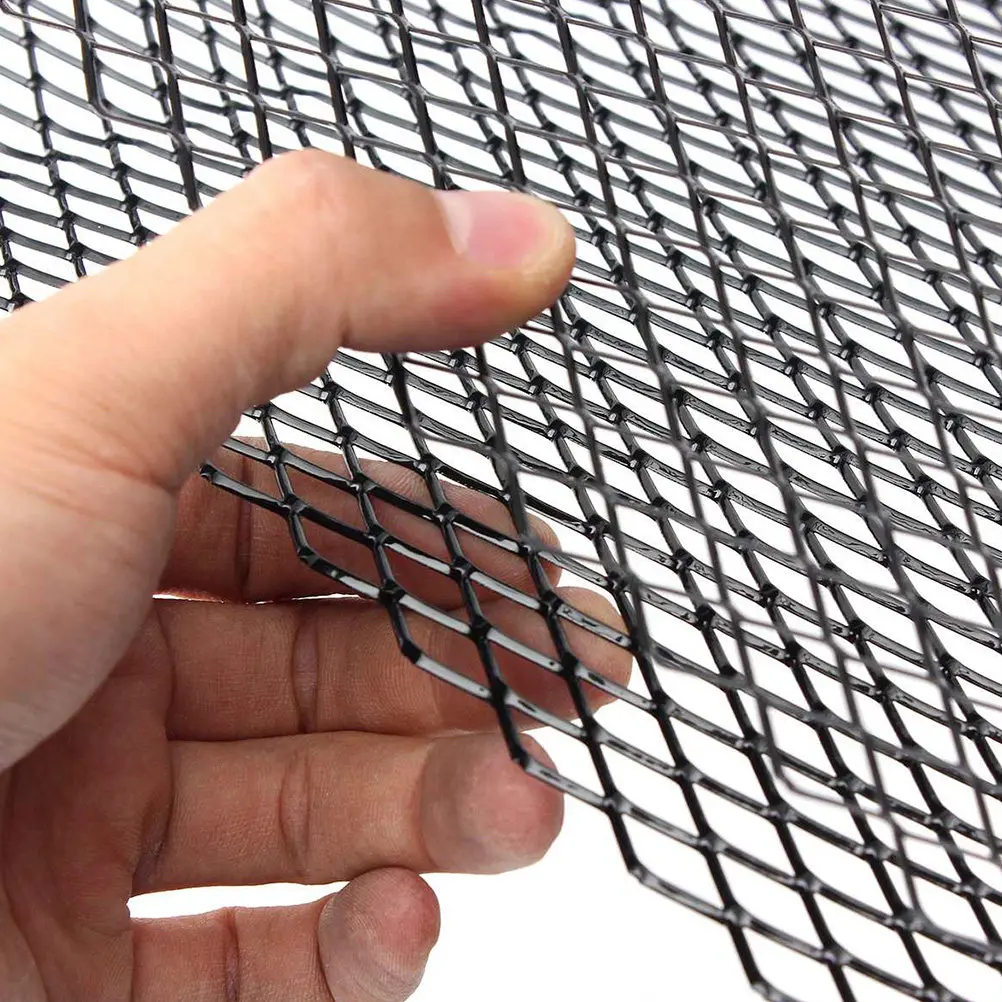 Black Aluminum Alloy Car Grill Mesh Universal Fit Radiator Protection Debris Shield Bendable Moldable Easy Install Automotive