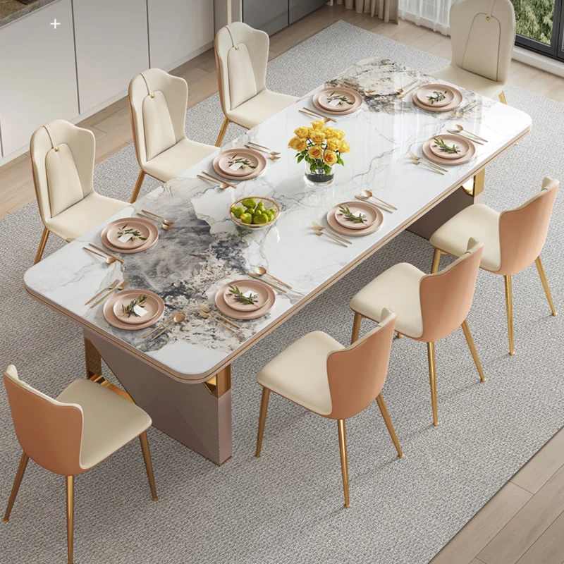 

6 People Set Dining Table Dinner Kitchen Marble Reception Dinner Coffee Table Computer Office Juegos De Comedor Coffee Tables