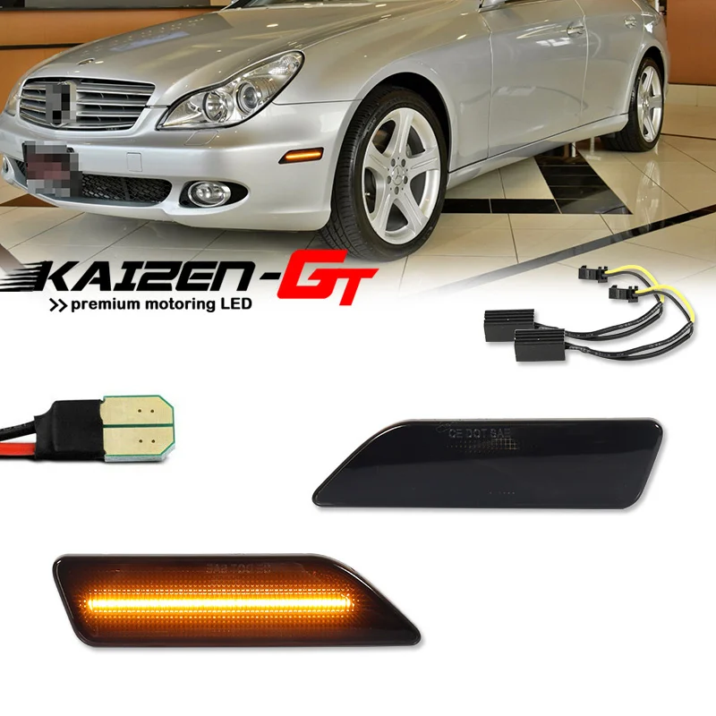 Amber / White LED Front Bumper Side Marker Indicator Lights For Mercedes CLS500/CLS55 AMG/CLS550/CLS63 AMG Turn Signal Lights