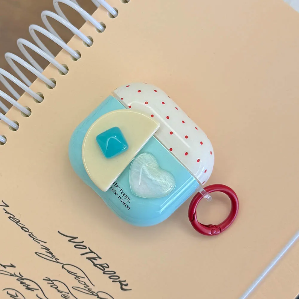 الهندسة القلب الديكور موجة نقطة الحال بالنسبة ل AirPods 2 3 4 ANC غطاء مع الحبل ل Air Pods Pro 2nd Gen سماعة صندوق الحالات