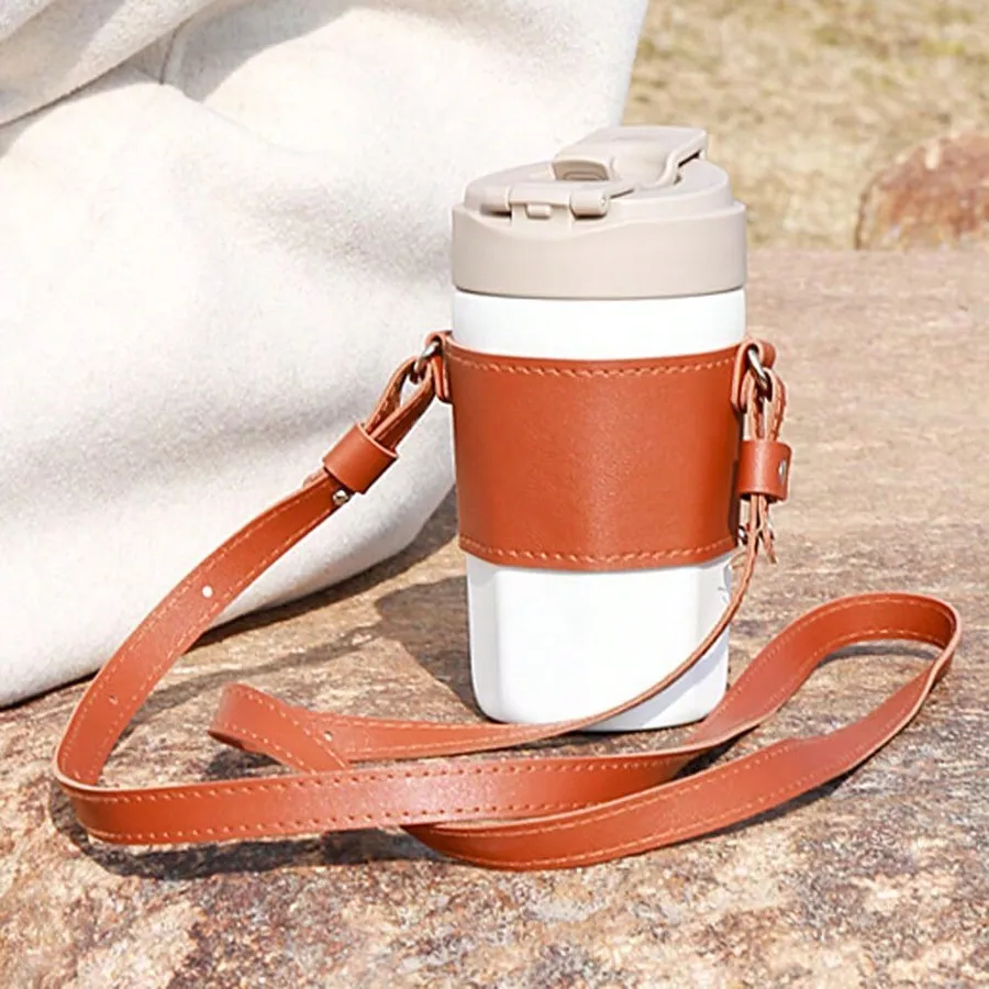 

Модная ручная крышка для чашки, аксессуары для путешествий, портативная кожаная бутылка для воды, теплоизоляция, защита от ожогов, защитный футляр