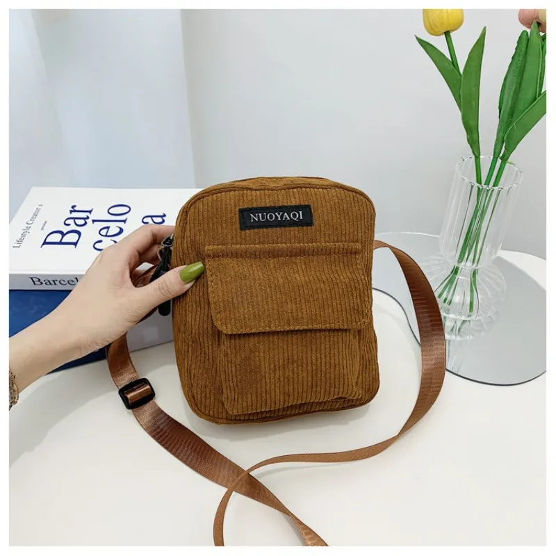 Fashion Women Corduroy Crossbody Messenger Bag Shoulder Bags Ladies Casual Handbag for Women