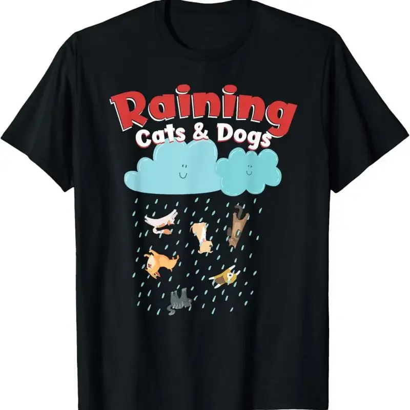 Raining Cats And Dogs Rainy Canine Feline Pet Halloween Cute T Shirt