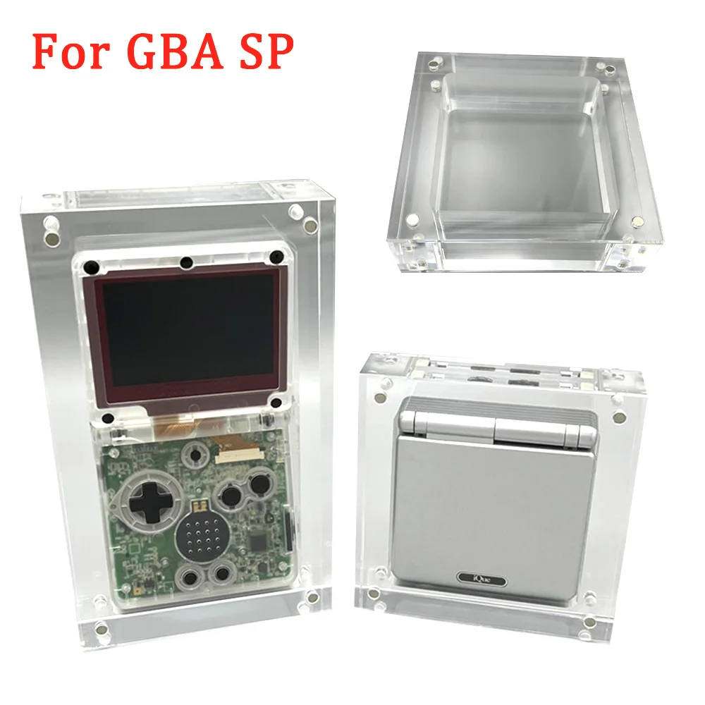 ل GameBoy GBA SP تسليط الضوء على الاكريليك الشفاف تخزين الغطاء المغناطيسي وحدة التحكم صندوق تخزين حامي حالة طريقتين العرض