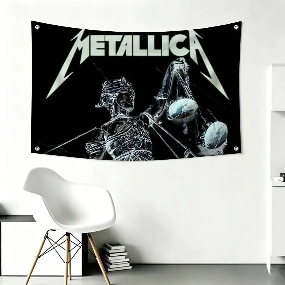 M-Metallica Album Logo   Flag Suitable For Party Club Outdoor Interior Wall Decoration Banner Fans Gift