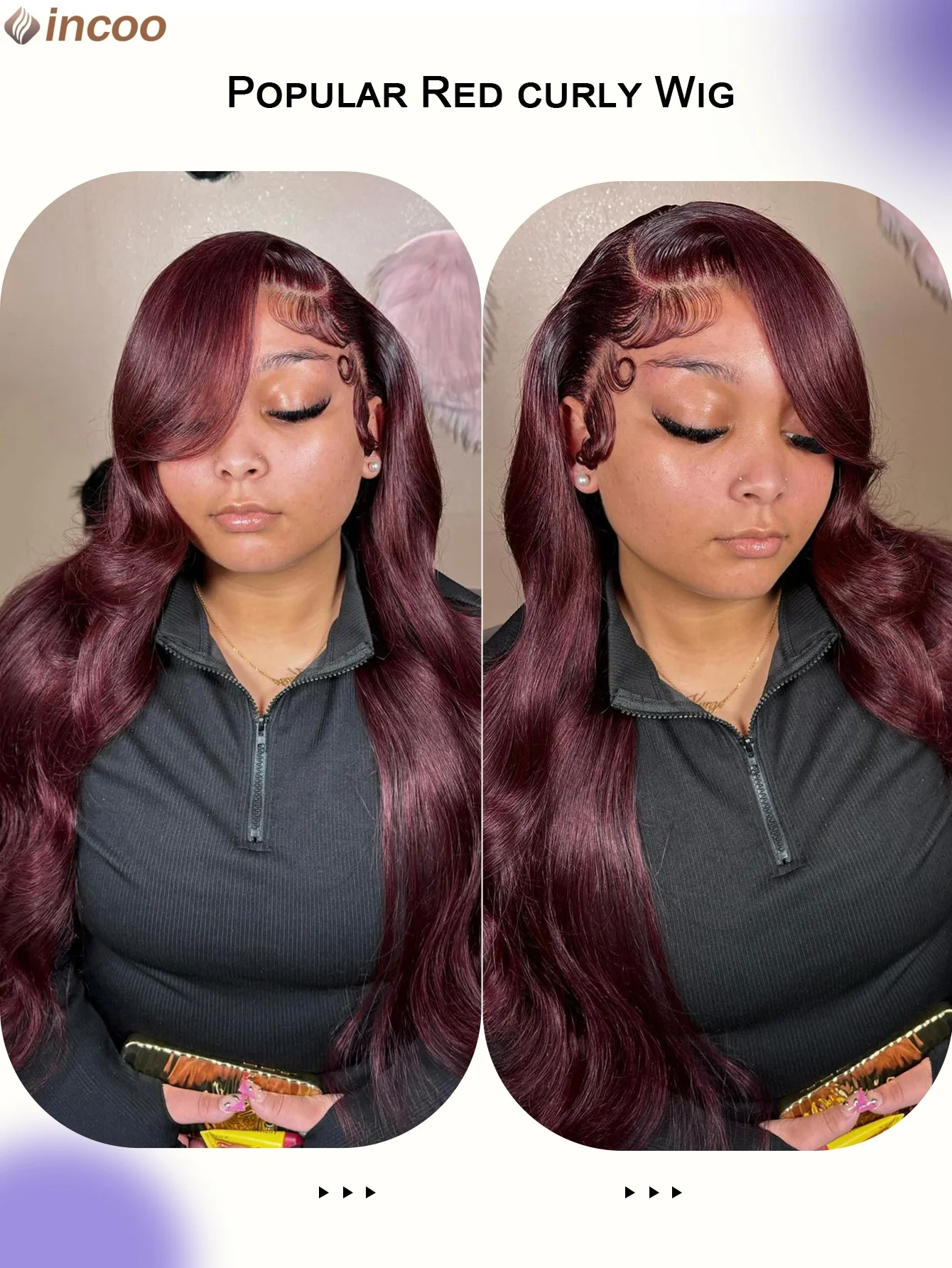 วิกผมหน้าผากลูกไม้สีเบอร์กันดี - Glueless Wear And Go Human Hair Wig บทวิจารณ์และราคา