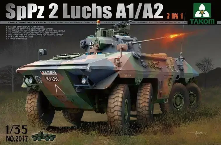 

Takom No 2017 1/35 SpPz 2 Luchs A1/A2 Комплект пластиковых моделей 2 в 1