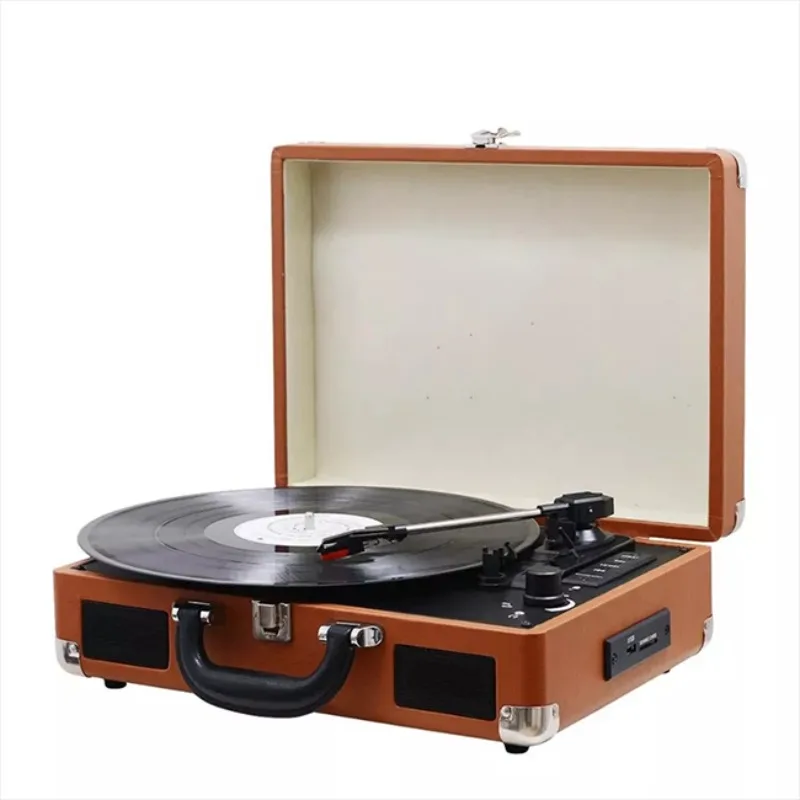 New High Quality Table Top Built-in Speakers Moving Magnet Cartridge  Blue tooth Turntable Player