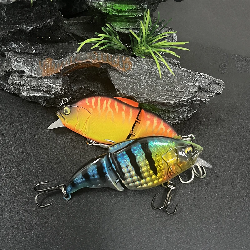 9.7g 71mm Lifelike 2 Segment Minnow Fishing Lures Floating Crankbait Artificial Baits Wobbler for Bass Pike Swimbait Equipment