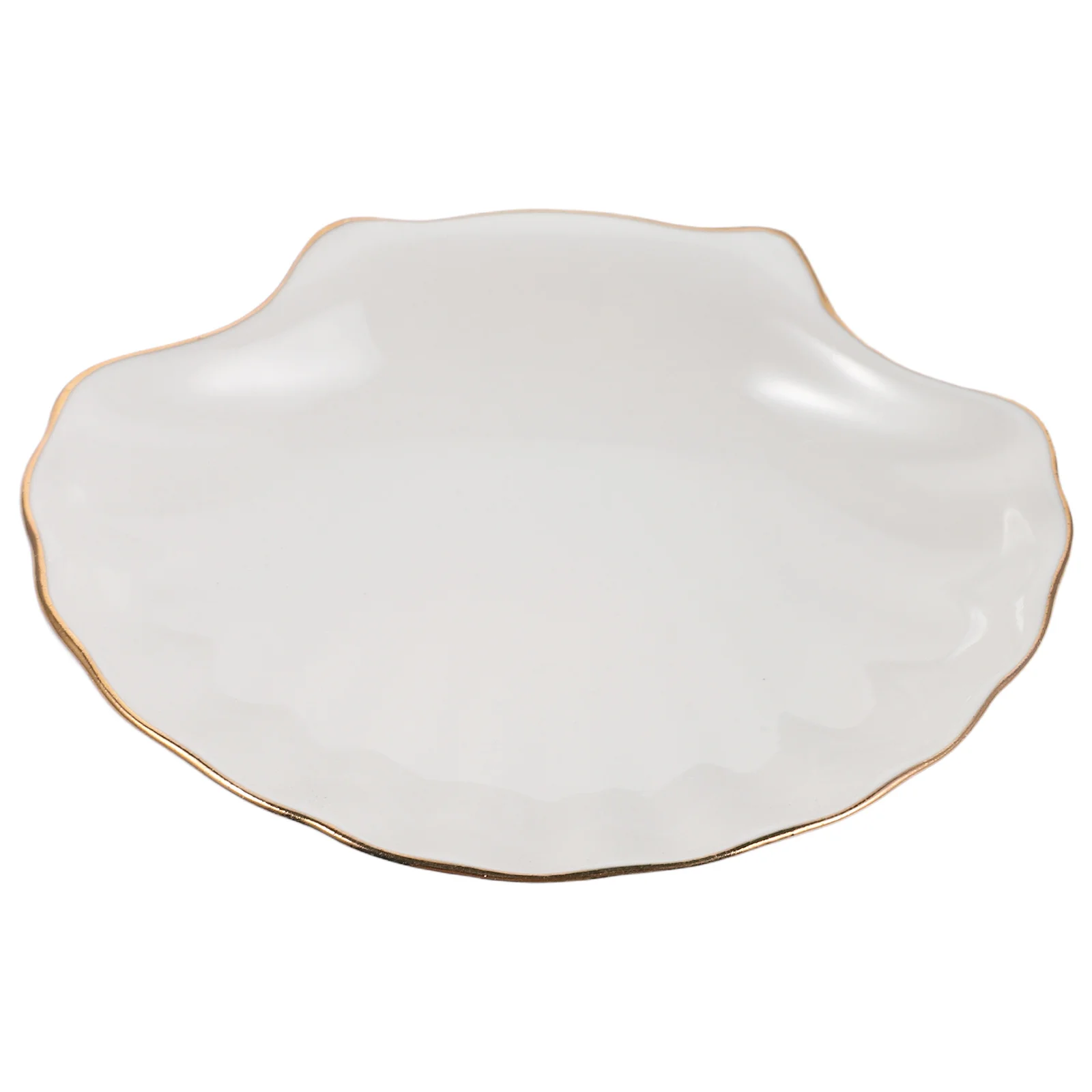 

Ceramic Jewelry Tray Elegant European Shell Dish Decorative Vanity Dresser Organizer Ring Earring Bracelet Holder