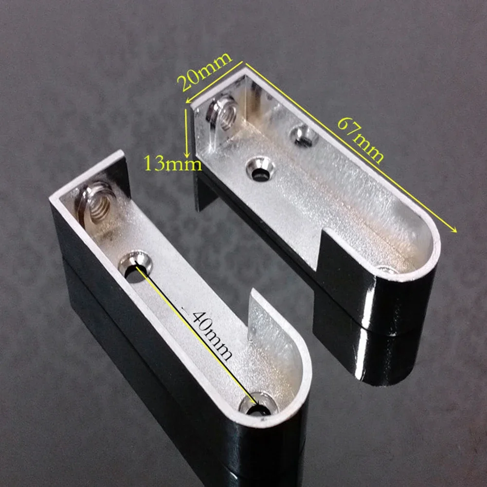 Hanging Rod End Closet Brackets No Fading Non-slip Oval Wardrobe Rail Three-hole 16 Mm 2Pcs Bracket Wall Mounted