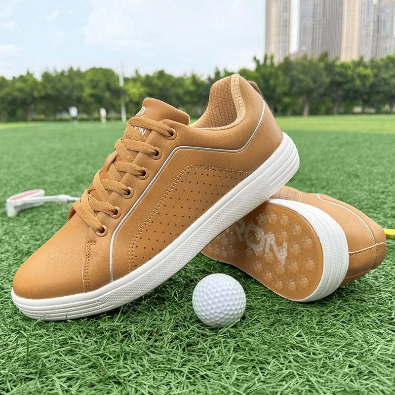 Tênis Anti Deslizamento De Treinamento De Golfe Para Homens, Sapatos De Couro De Qualidade Superior, Sapatos De Caminhada Confortáveis, Marca De Luxo