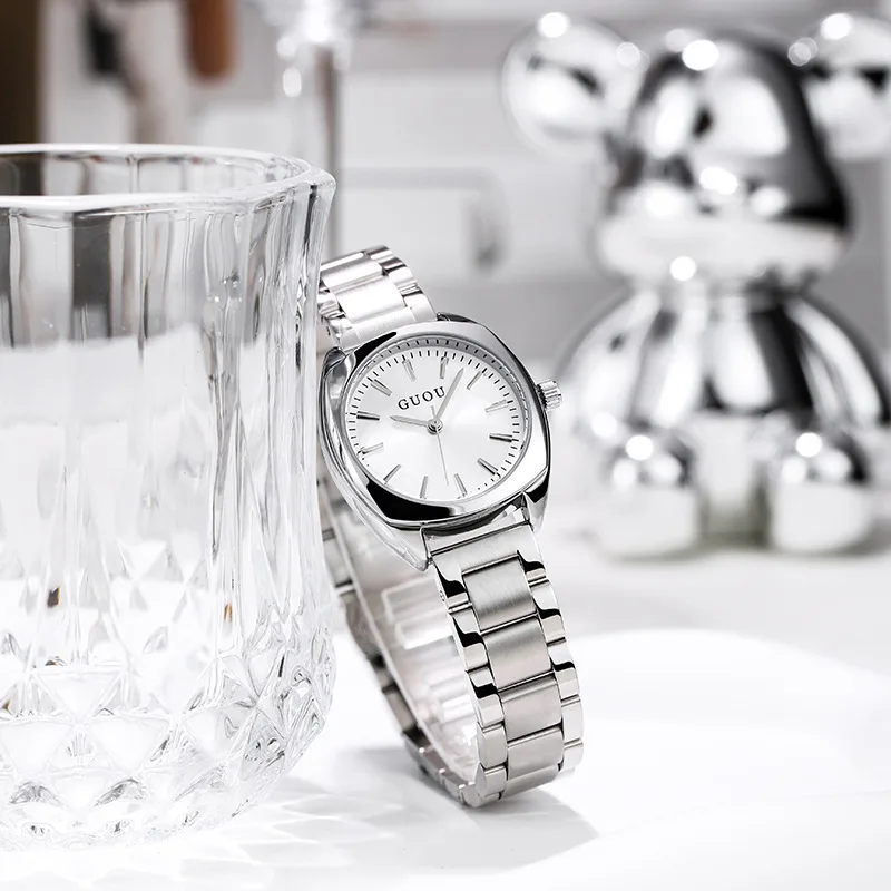 2026 Quartz Watch With Steel Band, Women'S Fashionable And Simple Watch With Bar Markers, High-Quality Selected Watch