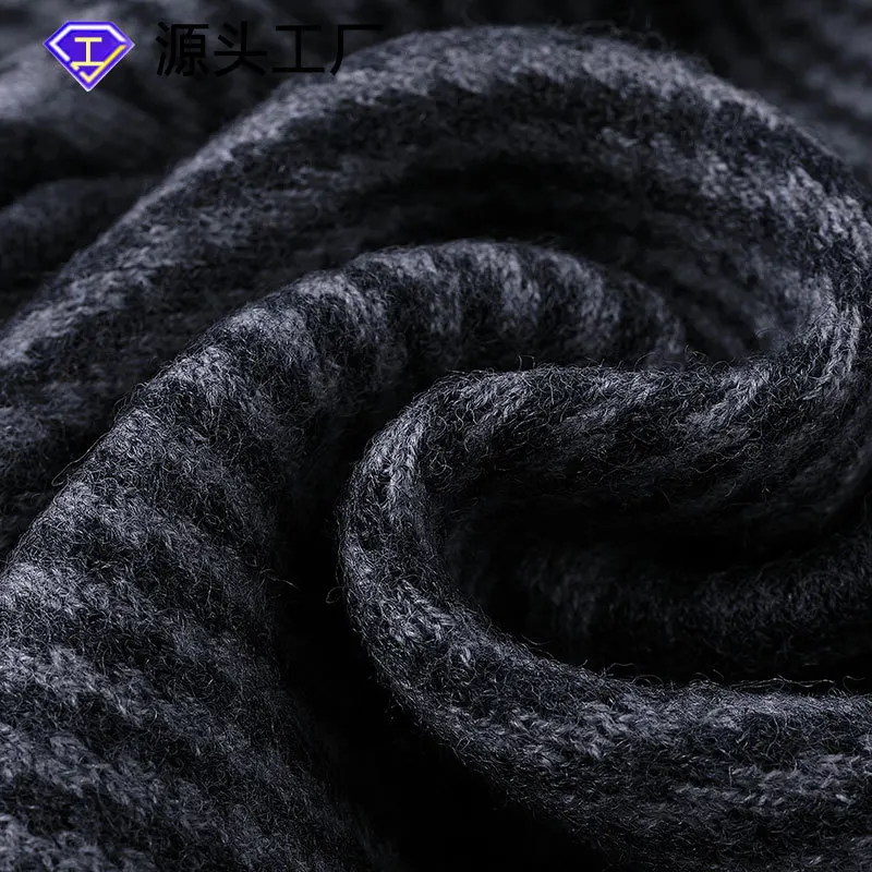 100% Pure Wool Men's Scarf New Autumn and Winter Warm Korean Version Versatile Knitted Thickened Scarf Scarf Gift