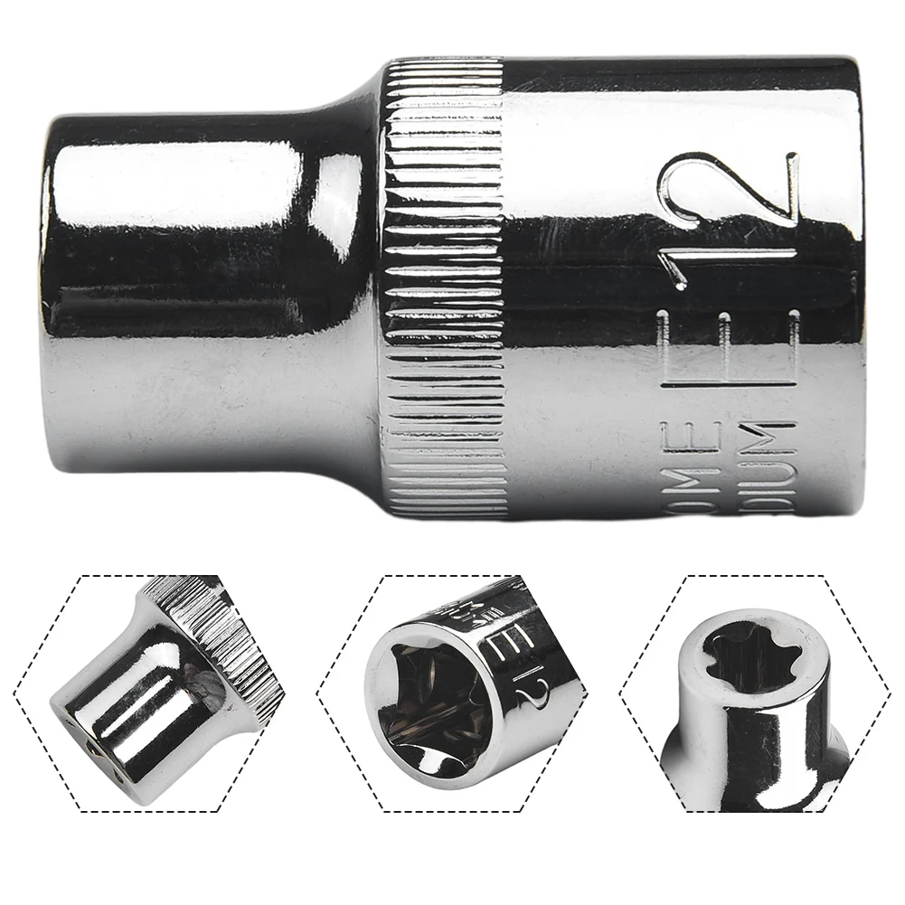 Imagem -03 - Soquetes tipo e para Catraca Cabeça de Chave Post Bent Rod Motorista Juntar Ferramentas Manuais E10 E12 E14 E16 E18 E20 E22 E24 1pc