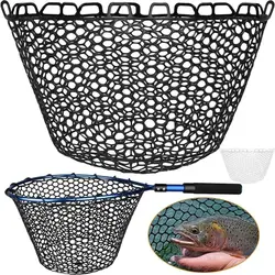 Durable Silicone Fishing Net Mesh Net Mesh Landing Net Foldable Net Fly Fishing Fishing Accessory Tool Fish Landing Net Bag
