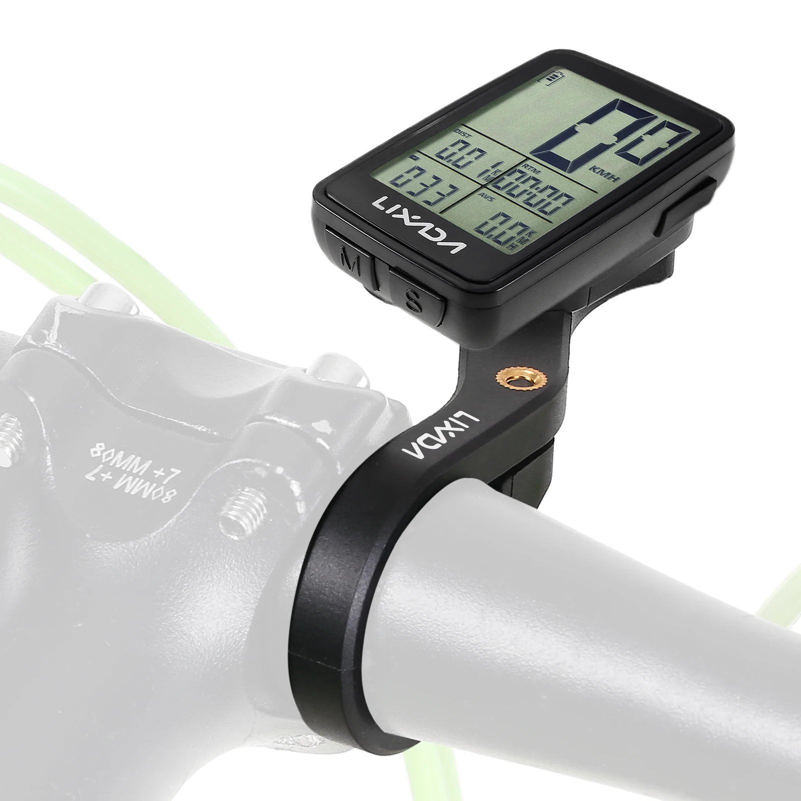 Lixada Bike Computer Mount Holder for Lixada USB Rechargeable Wireless Bike Cycle Computer Bicycle Speedometer Odometer