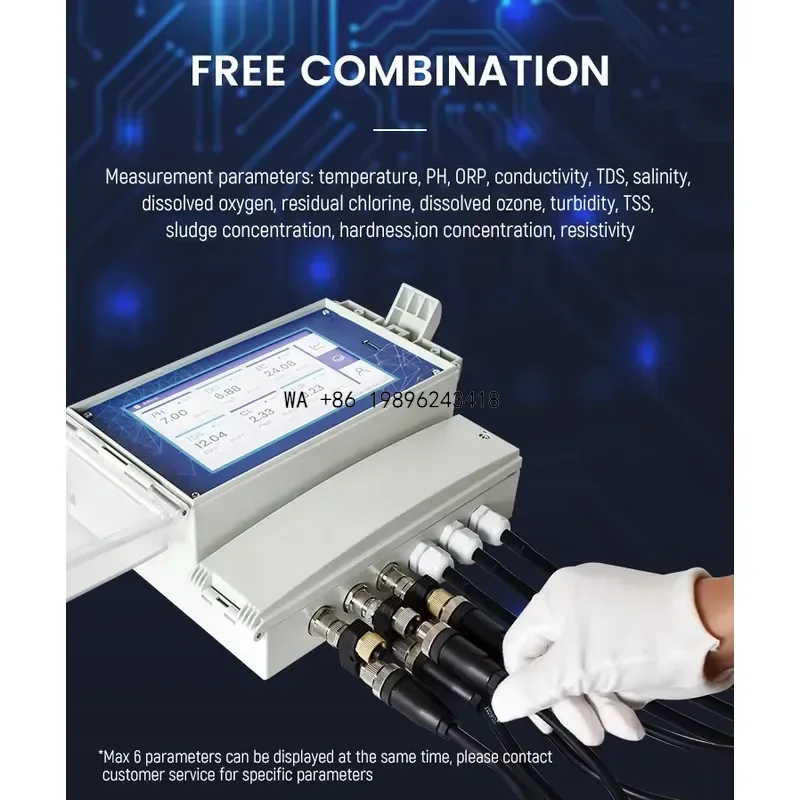 Wmwmnu for pH Chlorine Rodex Analyzer Meter Smart Multi Parameter Tester for Water Quality Analyzing Monitoring System