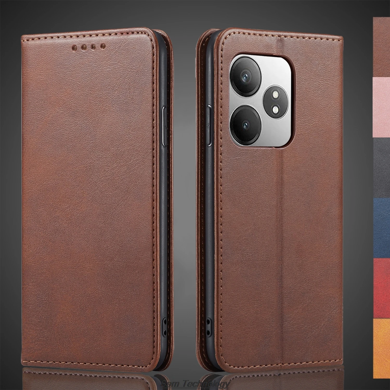 Magnetic attraction Leather Case for OPPO Realme GT6 / Realme GT 6T Holster Flip Cover Case Wallet Phone Bags Fundas Coque