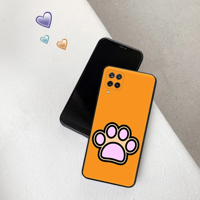 For Samsung Galaxy A13 A12 A11 A21S A22 5G A23 A50 A40 A30 A20 A10 E A70 A24 A04 Cute Dog Paw Print Soft Phone Shell Case Cover