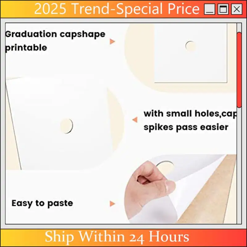 

CHYY Top Sublimation Blanks Graduation Topper Heat Transfer Plate, MDF Adhesive Grad Hat Topper Decorations For Party Supplies