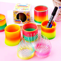 2PC Boxed Rainbow Circle Magic Spring Toys Children's Birthday Party Gift Boys Girls Party Favors Supplies Easter Halloween Gift