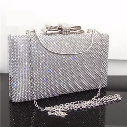 Women's Shiny Diamond Evening Handbag Luxury Designer Rhinestone Wedding Party Bridal Clutch Purse Shoulder Messenger Bags