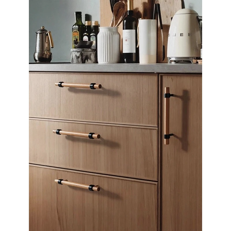 

Wooden Cabinet Handles and Knobs Black Walnut Rural Furniture Handle Kitchen Cupboard Door Knob Drawer Wardrobe Pulls