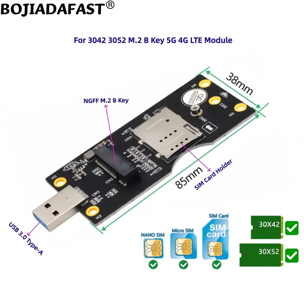 

Разъем USB 3.0 NGFF M.2 Key-B, беспроводной адаптер 1, стандартный держатель SIM-карты для модуля Quectel RM520N-GL 5G 4G LTE, модем