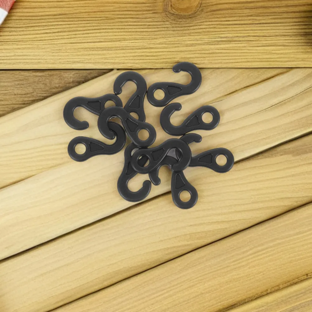 15Pcs Versatile Plastic Tent Hooks Question Mark Shape Camping Hangers for Outdoor Tent Rope Hook Light Hanging Portable Gear