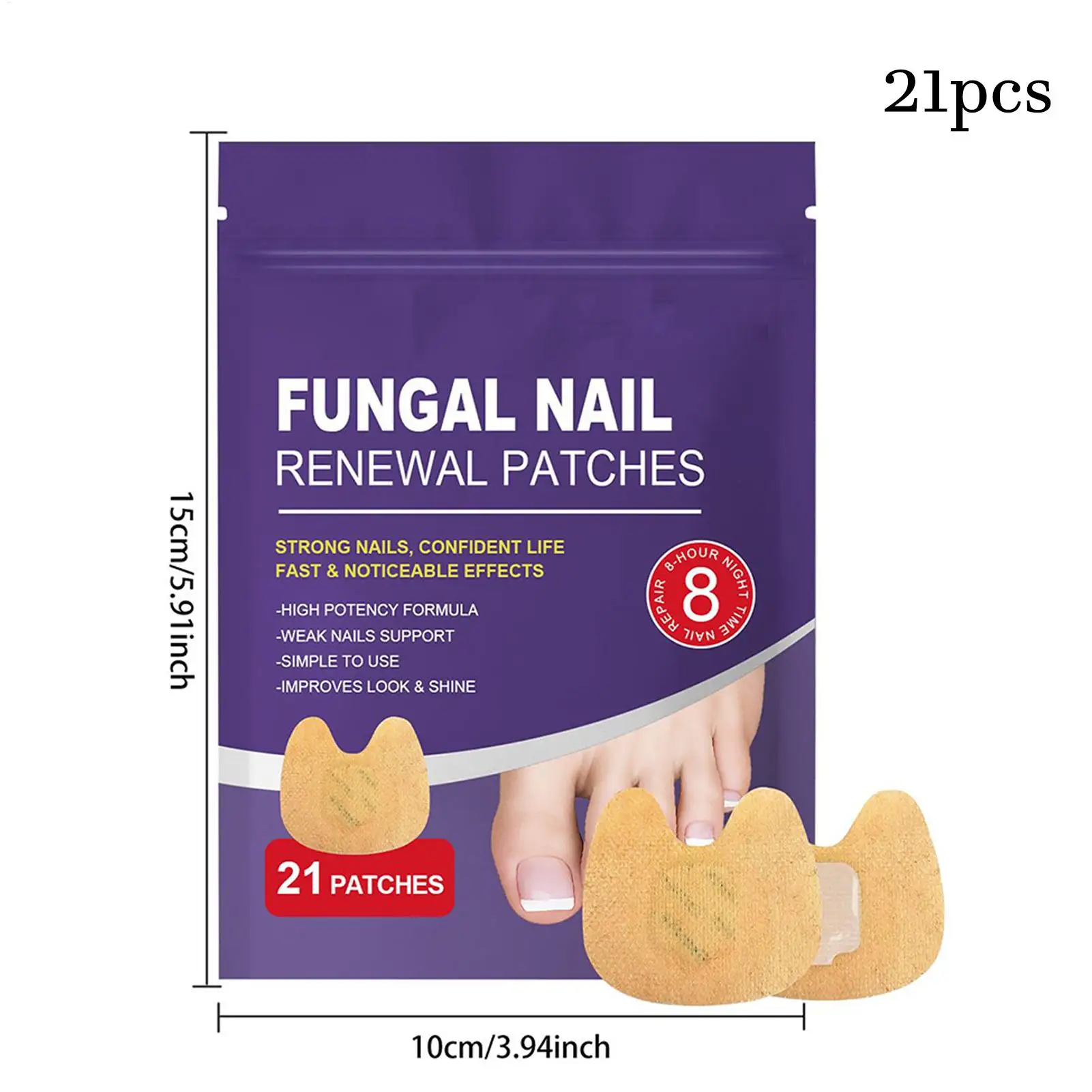 بقع الأظافر ملصقات مغذية لأظافر القدم رقع مغذية للعناية بالأظافر لإصلاح أظافر القدم التالفة والهشة للمنزل يوميًا