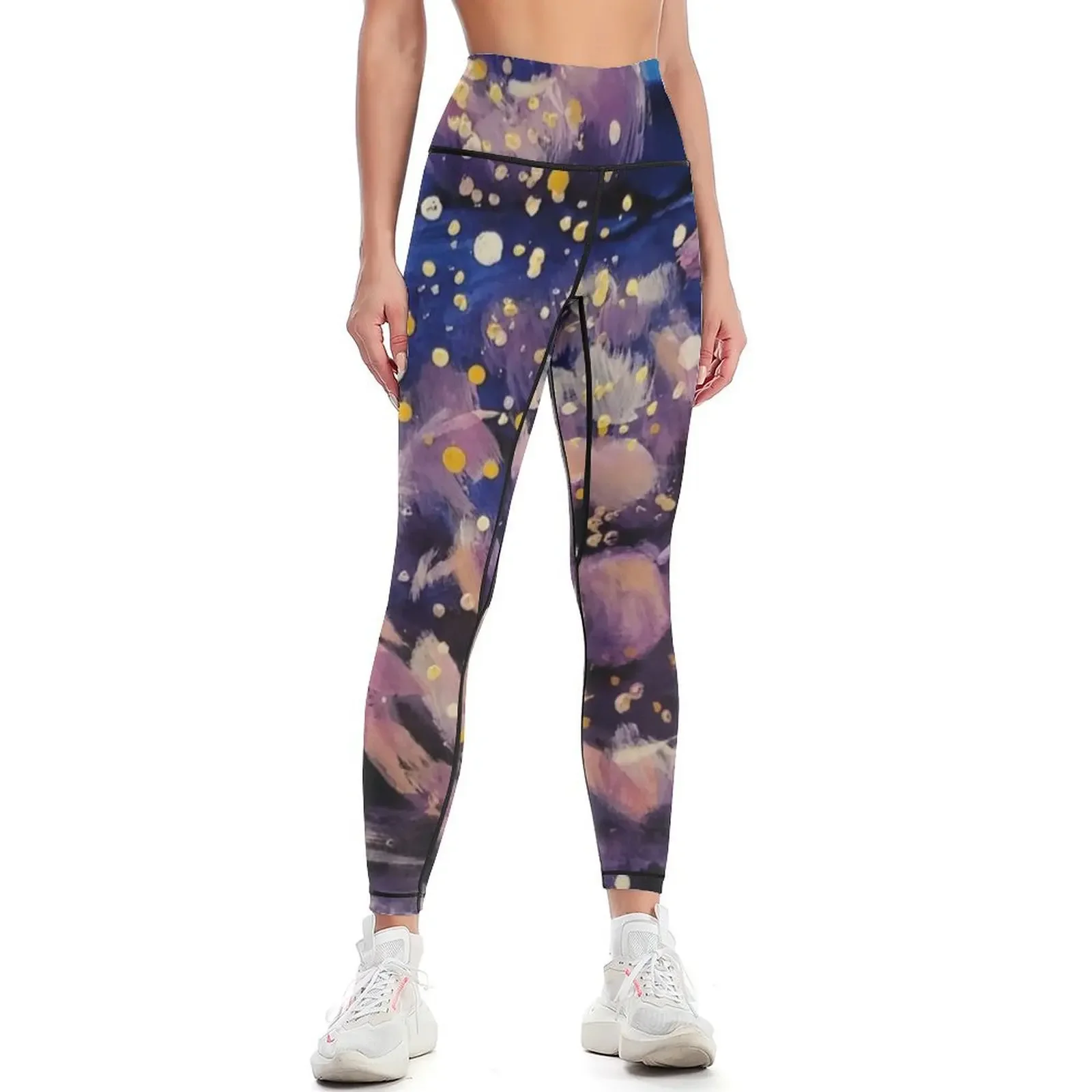 

Cosmic Flower - Galaxy with Flower and Sparkles Leggings Women's pants high waist Fitness woman trousers Womens Leggings